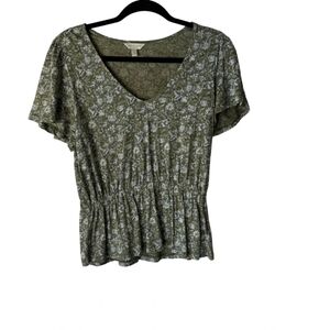 Floral Green Women's Top